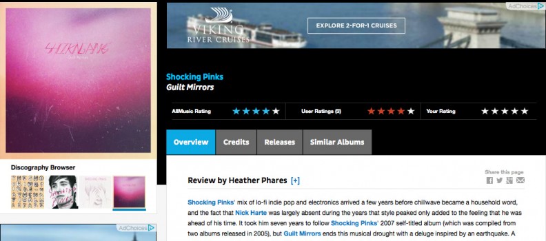 All Music Guide review gives new Shocking Pinks record 4 out 5 stars